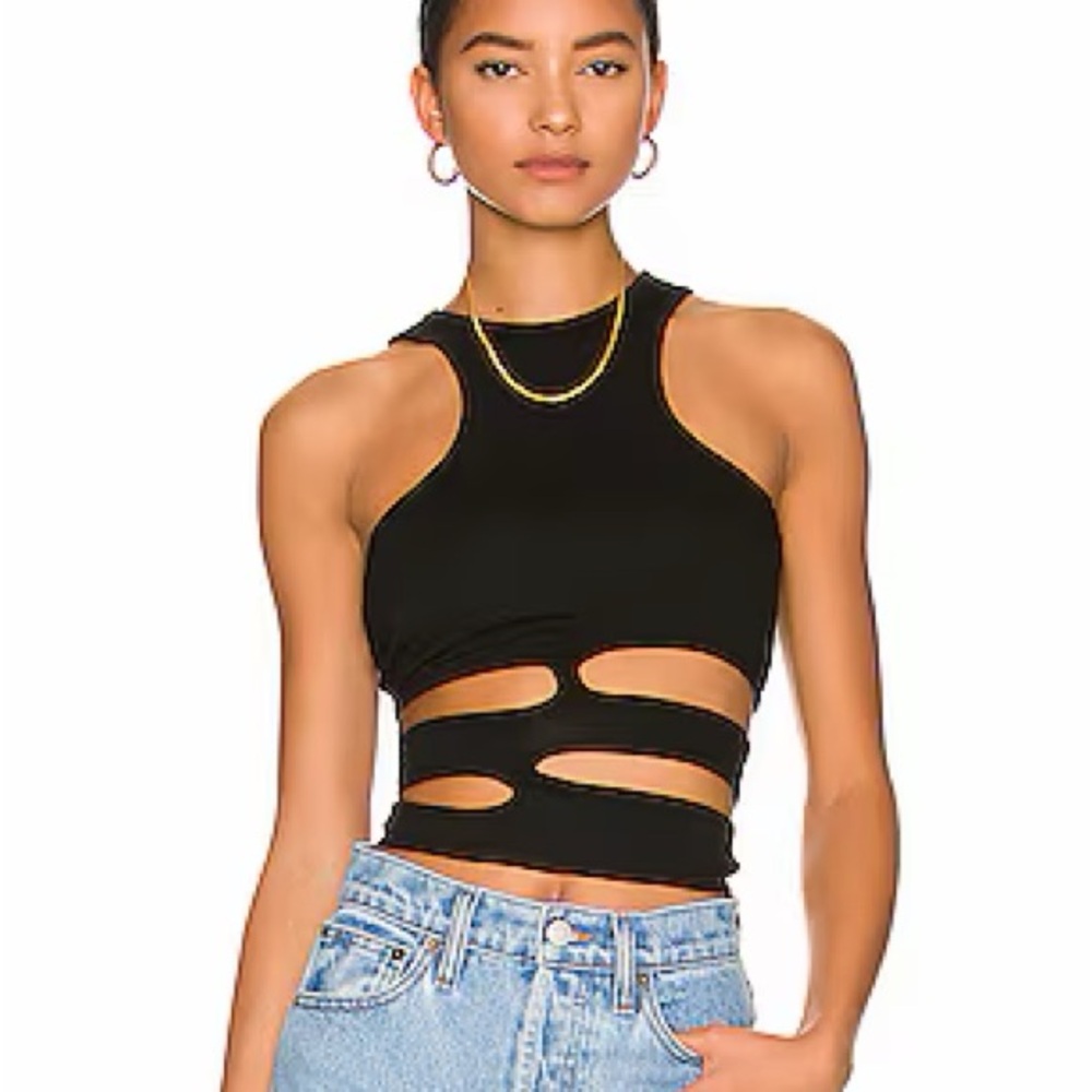 superdown Black Strappy Cutout Tank